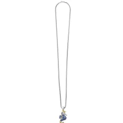 Blue Sapphire and Diamond Seahorse Pendant Necklace