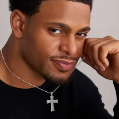 Caviar Beaded Cross Amulet
