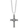Caviar Beaded Cross Pendant Necklace