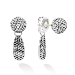 Caviar Beaded Front-Back Drop Earrings