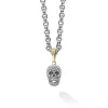 Caviar Beaded Skull Amulet Necklace
