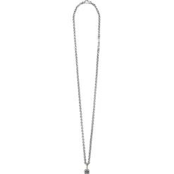 Caviar Beaded Skull Amulet Necklace