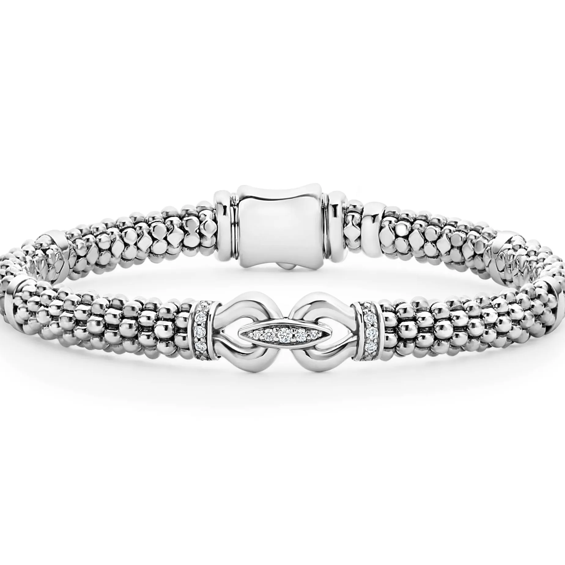 Caviar Buckle Diamond Bracelet | 6mm