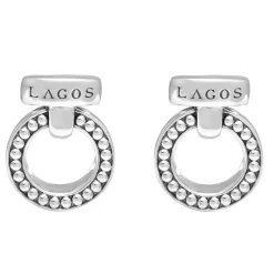 Caviar Circle Bar Earrings