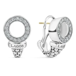 Caviar Circle Diamond Earrings