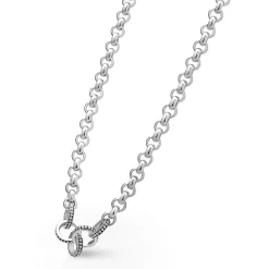 Caviar Circle Link Necklace