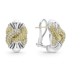 Caviar Diamond Knot Earrings