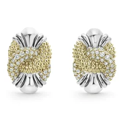 Caviar Diamond Knot Earrings