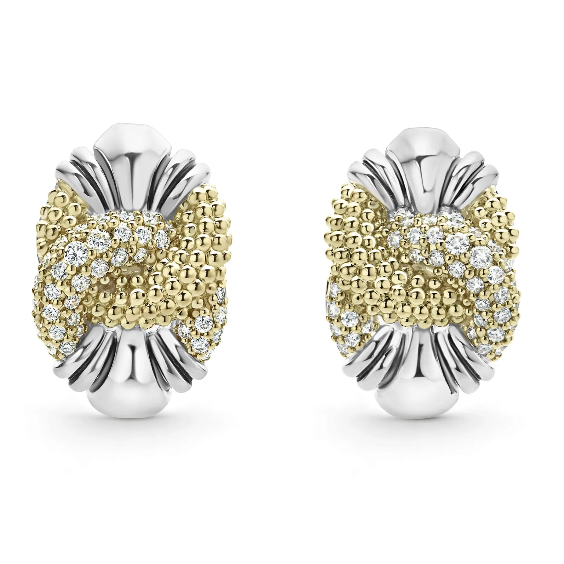 Caviar Diamond Knot Earrings