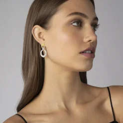 Caviar Oval Diamond Drop Earrings