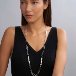 Caviar Pearl Link Necklace