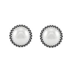 Caviar Pearl Stud Earrings