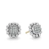 Caviar Square Diamond Stud Earrings