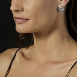 Caviar Square Diamond Stud Earrings