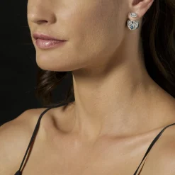 Caviar Square Diamond Stud Earrings