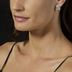 Caviar Square Diamond Stud Earrings