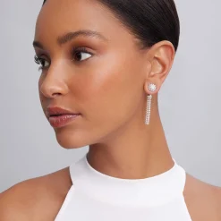 Caviar Square Diamond Stud Earrings