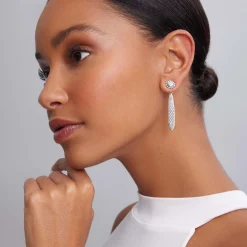 Caviar Square Diamond Stud Earrings