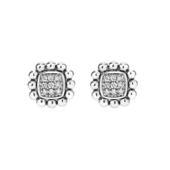 Caviar Square Diamond Stud Earrings