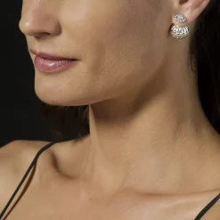 Caviar Square Diamond Stud Earrings