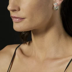 Caviar Square Diamond Stud Earrings