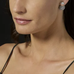 Caviar Square Diamond Stud Earrings