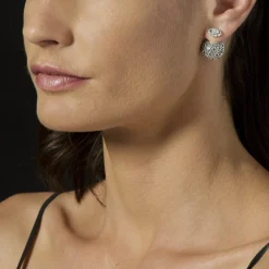 Caviar Square Diamond Stud Earrings