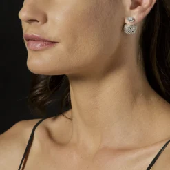 Caviar Square Diamond Stud Earrings