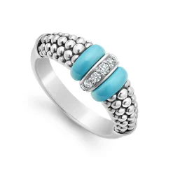 Ceramic and Caviar Diamond Ring