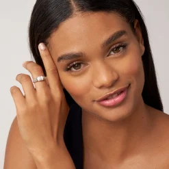 Ceramic and Caviar Diamond Ring