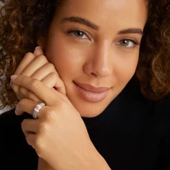 Ceramic and Caviar Diamond Ring