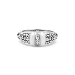 Ceramic and Caviar Diamond Ring