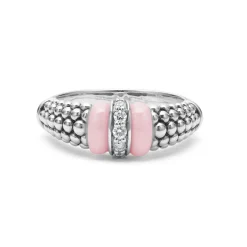Ceramic and Caviar Diamond Ring