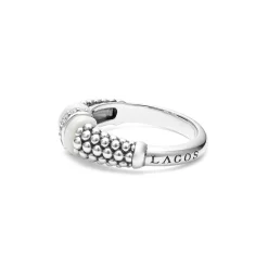 Ceramic and Caviar Diamond Ring