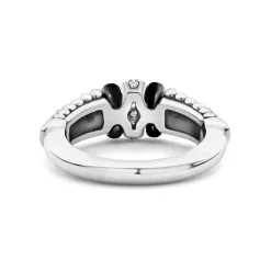 Ceramic and Caviar Diamond Ring