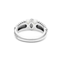 Ceramic and Caviar Diamond Ring