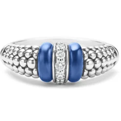 Ceramic and Diamond Caviar Ring