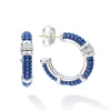 Ceramic and Diamond Hoop Earrings