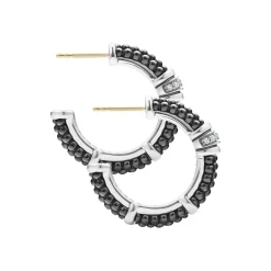 Ceramic and Diamond Hoop Earrings
