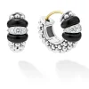 Ceramic and Diamond Huggie Earrings