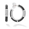 Ceramic Beaded Diamond Hoop Earrings