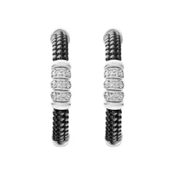 Ceramic Beaded Diamond Hoop Earrings