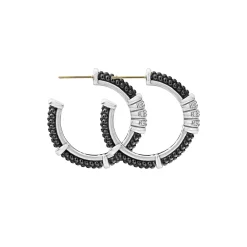 Ceramic Beaded Diamond Hoop Earrings