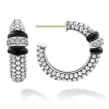 Ceramic Caviar Diamond Hoop Earrings