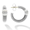Ceramic Caviar Diamond Hoop Earrings