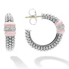 Ceramic Caviar Diamond Hoop Earrings