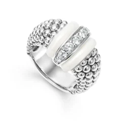 Ceramic Caviar Diamond Ring
