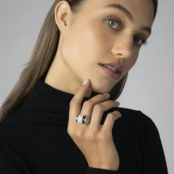 Ceramic Caviar Diamond Statement Ring