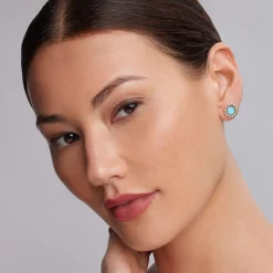 Ceramic Circle Stud Earrings