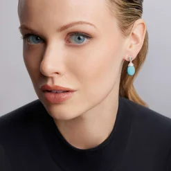 Ceramic Diamond Drop Earrings